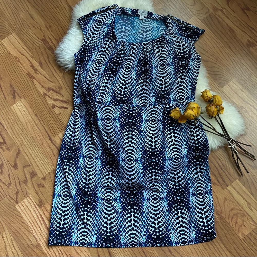 Chic Blue Work Dress